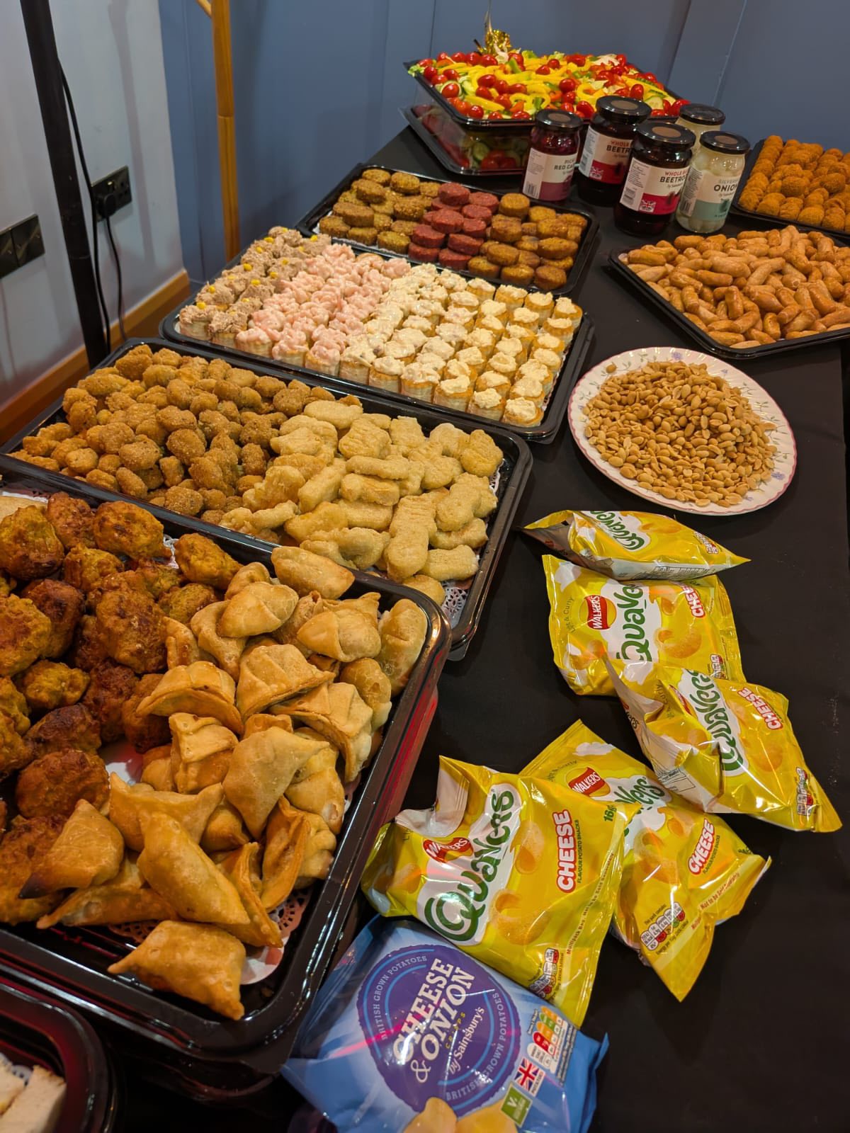 Buffet catering trays of hot and cold party food prepared by Connor's Cafe